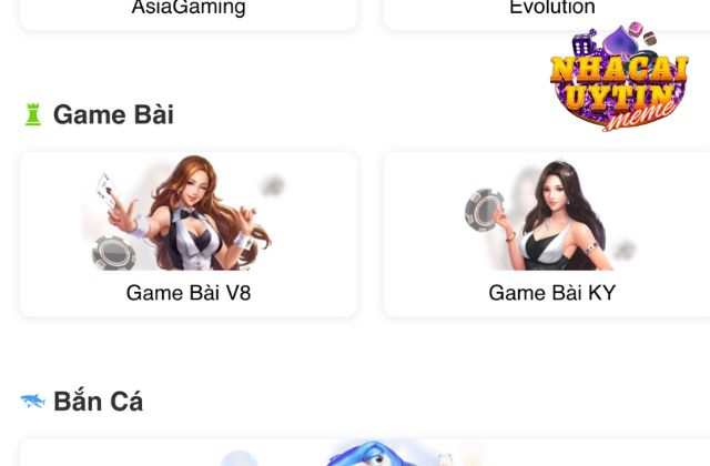 Hạng mục game bài 8xbet chất lượng