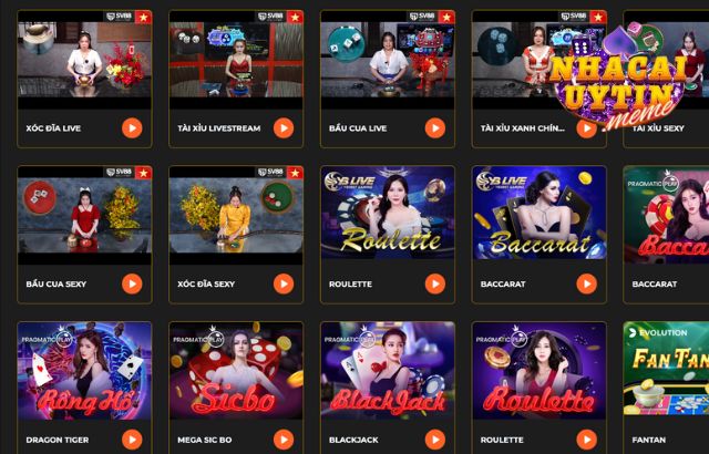 Trò chơi hay tại live casino SV88