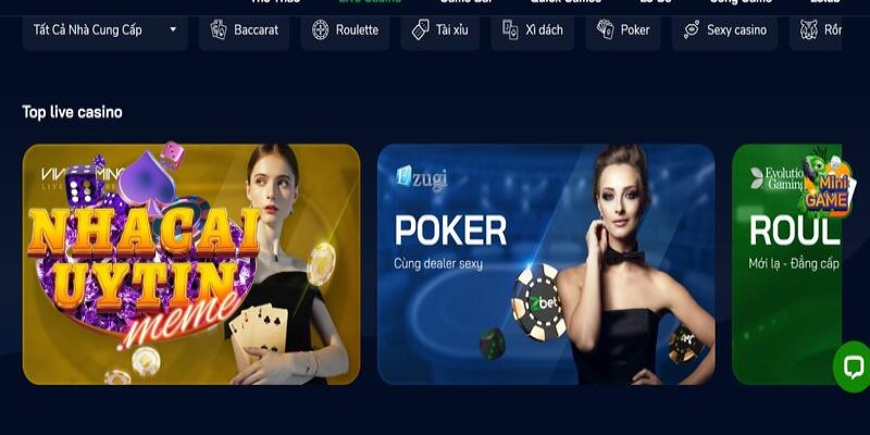 Một số game cá cược ăn tiền tại Live casino Zbet