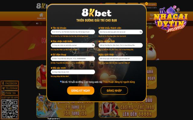 Hướng dẫn đăng ký 8bet