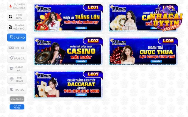 Khuyến mãi 78win độc quyền casino