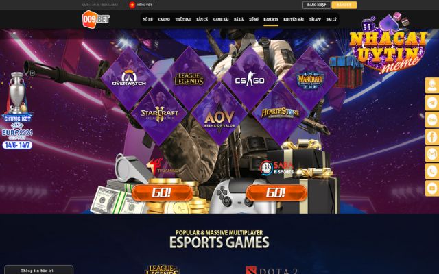 2 sảnh e-sports hấp dẫn tại 009Bet