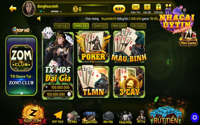 Giới thiệu game bài Zomclub