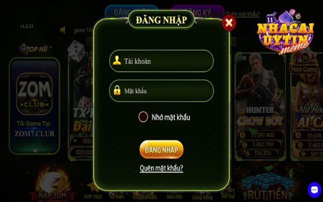 Hướng dẫn đăng nhập tại Zomclub