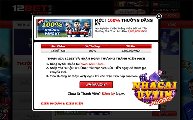 Khuyến mãi 12Bet cực khủng