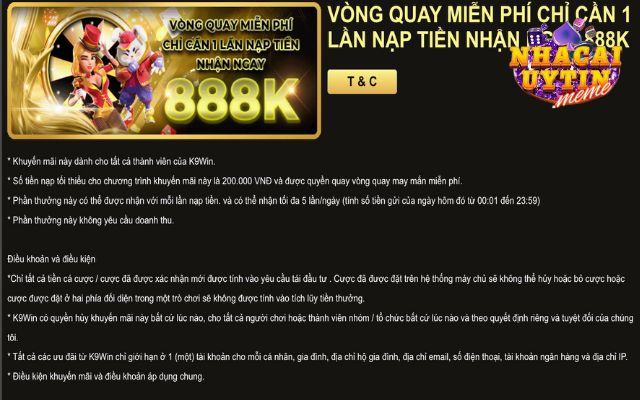 Khuyến mãi K9 nhận ngay 888k