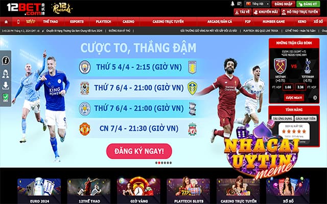 Cá cược thể thao 12bet